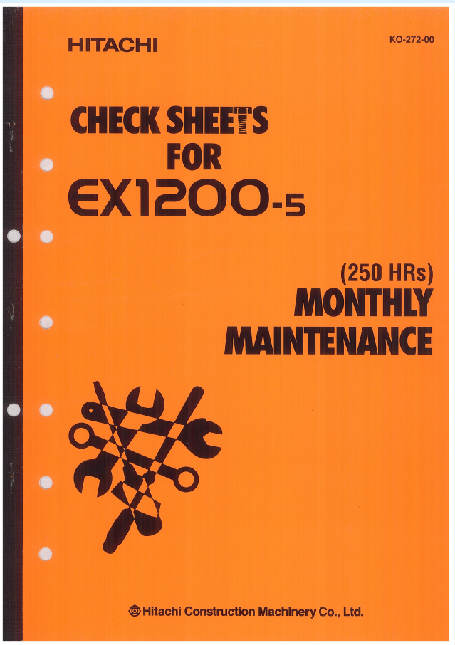 EX1200-5 MONTHLY MAINTENANCE CHECK SHEET