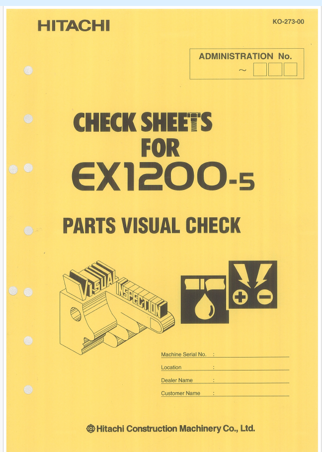 EX1200-5 PARTS VISUAL CHECK SHEET