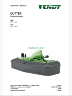 Fendt 262, 292 Cutter Drum Mower Operator's Manual