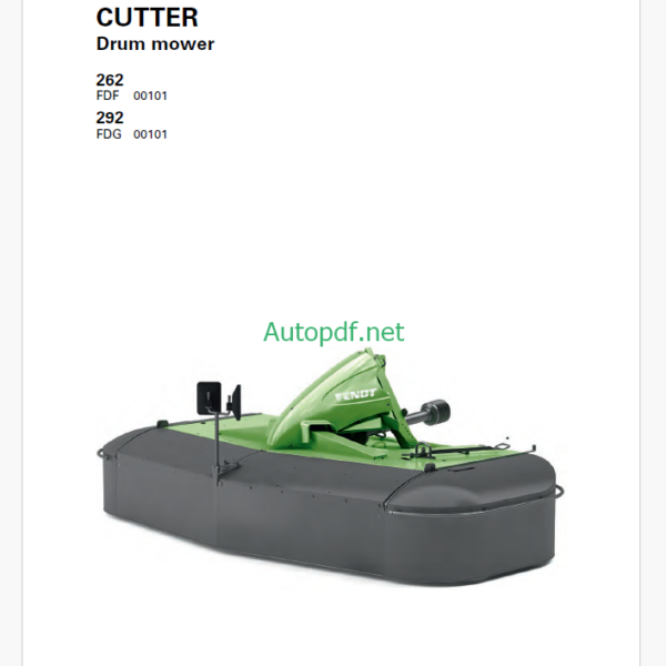 Fendt 262, 292 Cutter Drum Mower Operator's Manual