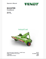 Fendt 285 DN Booster Conditioner Operator's Manual