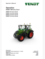 Fendt 300, 311, 312, 313, 314 Vario Gen4 Tractor Full Operation and Maintenance Manual