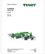 Fendt 301 DS, 351 DS Former Rotary Rake Operator's Manual (FEL1689150401)