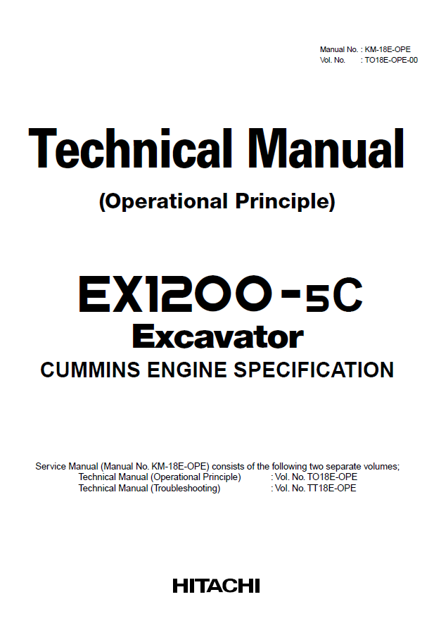 EX1200-5C CUMMINS ENGINE Technical manual (Operational Principle)