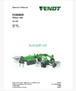Fendt 301 DS, 351 DS Former Rotary Rake Operator's Manual (FEL1689150401)