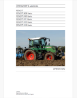Fendt 309, 310, 311, 312, 313 Vario Tractor Operator's Manual
