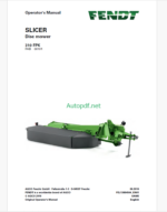 Fendt 310 FPK Slicer Disc Mower Operator's Manual
