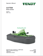 Fendt 310TL Cutter Drum Mower Operator's Manual