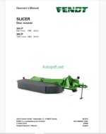 Fendt 350 P (FBR and FBQ) Slicer Disc Mower Operator's Manual