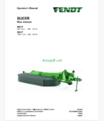 Fendt 350P (FBR, FBQ Slicer Disc Mower) Operator's Manual (FEL1390660401)