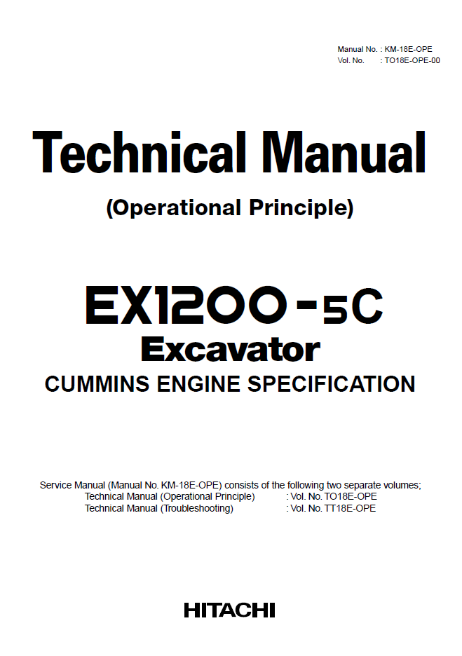 EX1200-5C CUMMINS ENGINE Technical manual (Operational Principle)
