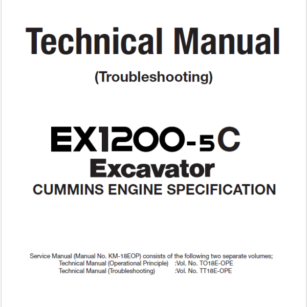 EX1200-5C CUMMINS ENGINE Technical manual (Troubleshooting)