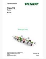 Fendt 601 DN Twister Tedder Operator's Manual Fendt 601 DN Twister Tedder Operator's Manual