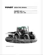 Fendt 611, 612, 614, 615 Favorit LSA Turbo Tractor Operator's Manual
