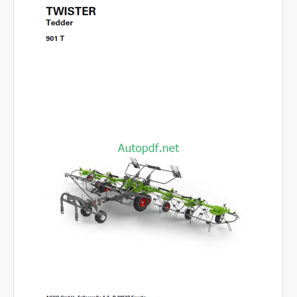 Fendt 901 T Twister Tedder Operator's Manual