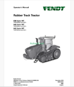 Fendt 938, 940, 943 Vario MT Rubber Track Tractor Operator's Manual (589611D1D)