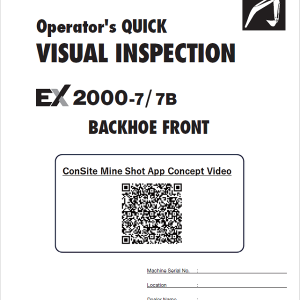 EX2000-7 Operator's Quick Visual Inspection (BACKHOE FRONT)