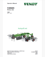 Fendt 1502 Former Rotary Rake Operator's Manua
