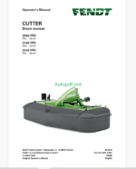 Fendt 2940 FPV, 3140 FPV, 3340 FPV Cutter Drum Mower Operator's Manual