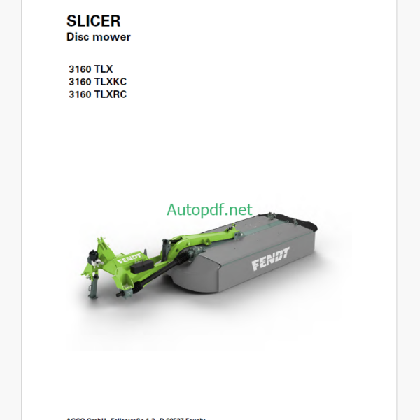 Fendt 3080 TL Slicer Operator's Manual (FEL1374550401)