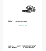 Fendt 5220 E Combines Harvesting Operator's Manual (from serial No. 551600001)