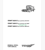 Fendt 5220 E, 5250 E, 6250 E Combines Harvesting Operator's Manual (551510101, 551710207, 565510161)