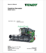 Fendt 5225 E Combine Harvester Operator's Manual (551620077)