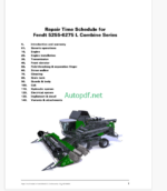 Fendt 5255 - 6275 L Combine Series Harvesting Repair Time Schedule