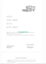 Fendt 5255L, 5255L MCS, 6275L, 6275L MCS Harvesting Workshop Manual