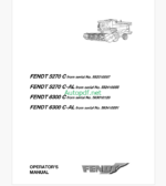Fendt 5270C, 5270C AL, 6300C, 6300C AL Combine Harvesting Operator's Manual