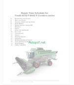 Fendt 8370P - 8400P Combine Series Harvesting Repair Time Schedule