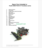 Fendt 8380P - 8410P Combine Series Harvesting Repair Time Schedule