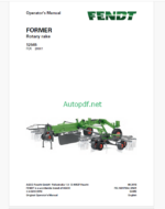 Fendt 11008 T, 13010 T Twister Operator's Manual (FEL1289060401)