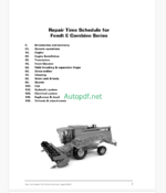 Fendt E Combine Series Repair Time Schedule