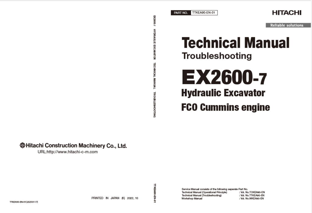 EX2600-7 Technical Manual Troubleshooting (FCO Cummins engine)
