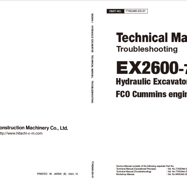EX2600-7 Technical Manual Troubleshooting (FCO Cummins engine)