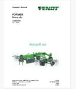 Fendt 12545 PRO Former Rotary Rake Operator's Manual (FEL1691790401)