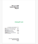 John Deere 740 and 840 Feller-Buncher Repair Technical Manual