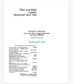 John Deere 744J and 824J Loader Operation and Test Technical Manual