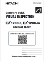 EX1200-7 OPERATOR'S QUICK VISUAL INSPECTION CHECK SHEETS (BACKHOE FRONT)