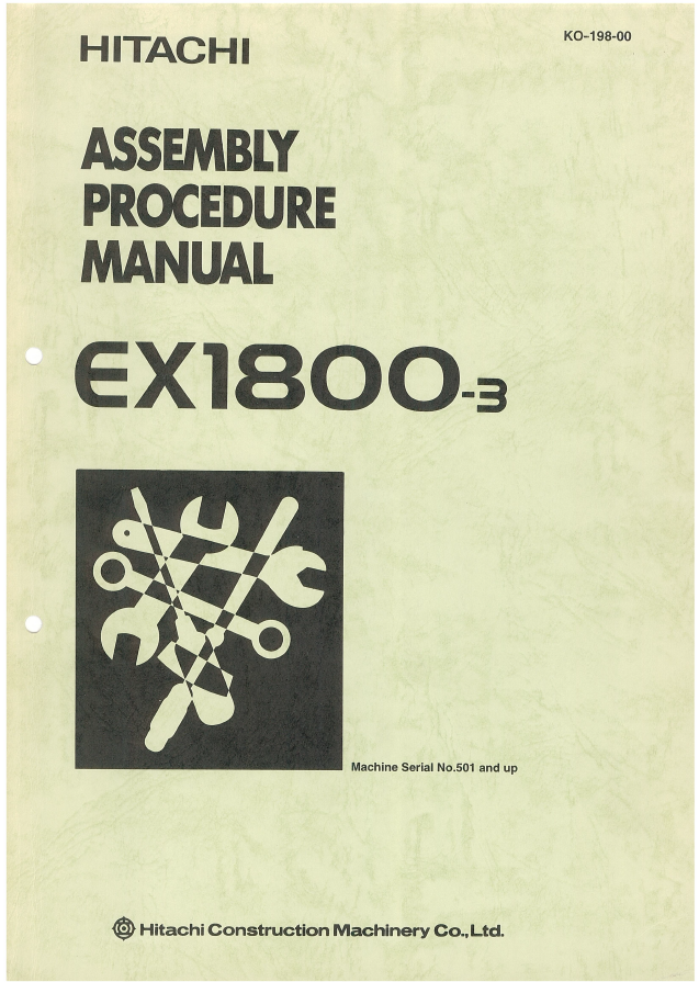 EX1800-3 PREVENTIVE MAINTENANCE PROGRAMKIT ASSEMBLY PROCEDURE MANUALKO-198-00