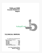 John Deere 750B and 850B Crawler Bulldozer Repair Technical Manual