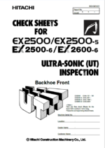 EX2500, EX2500-5, EX2500-6 ULTRA-SONIC (UT) INSPECTION CHECK SHEETS Backhoe Front