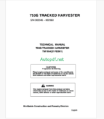 John Deere 753G Tracked Harvester Technical Manual (TM1954)