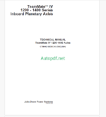 Timberjack TeamMateä IV 1200 - 1400 Series Inboard Planetary Axles Technical Manual