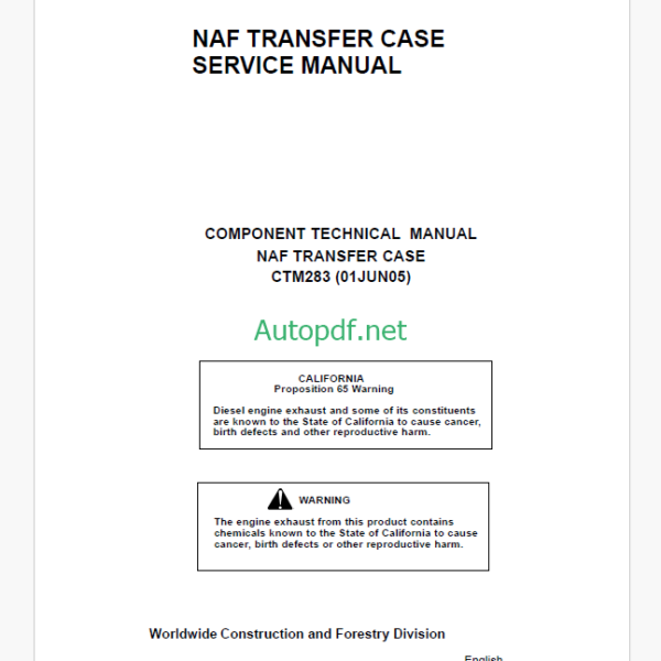 Timberjack CTM283 Component Technical Manual