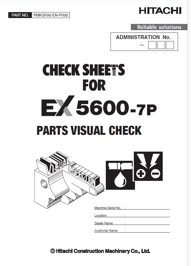 EX5600-7P(Cummins FCO) PARTS VISUAL CHECK SHEETS