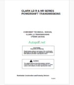 Timberjack Clark LD Transmission CTM 365 Component Technical Manual