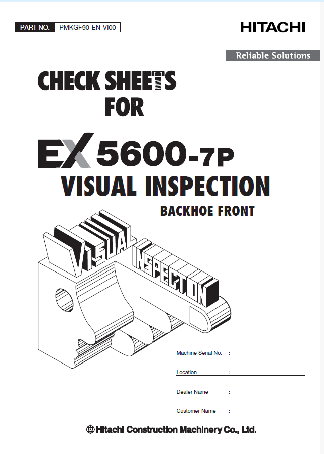 EX5600-7P(Cummins FCO) VISUAL INSPECTION CHECK SHEETS