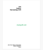 John Deere 676 Rotary Harvesting Unit Technical Manual (TM4528)